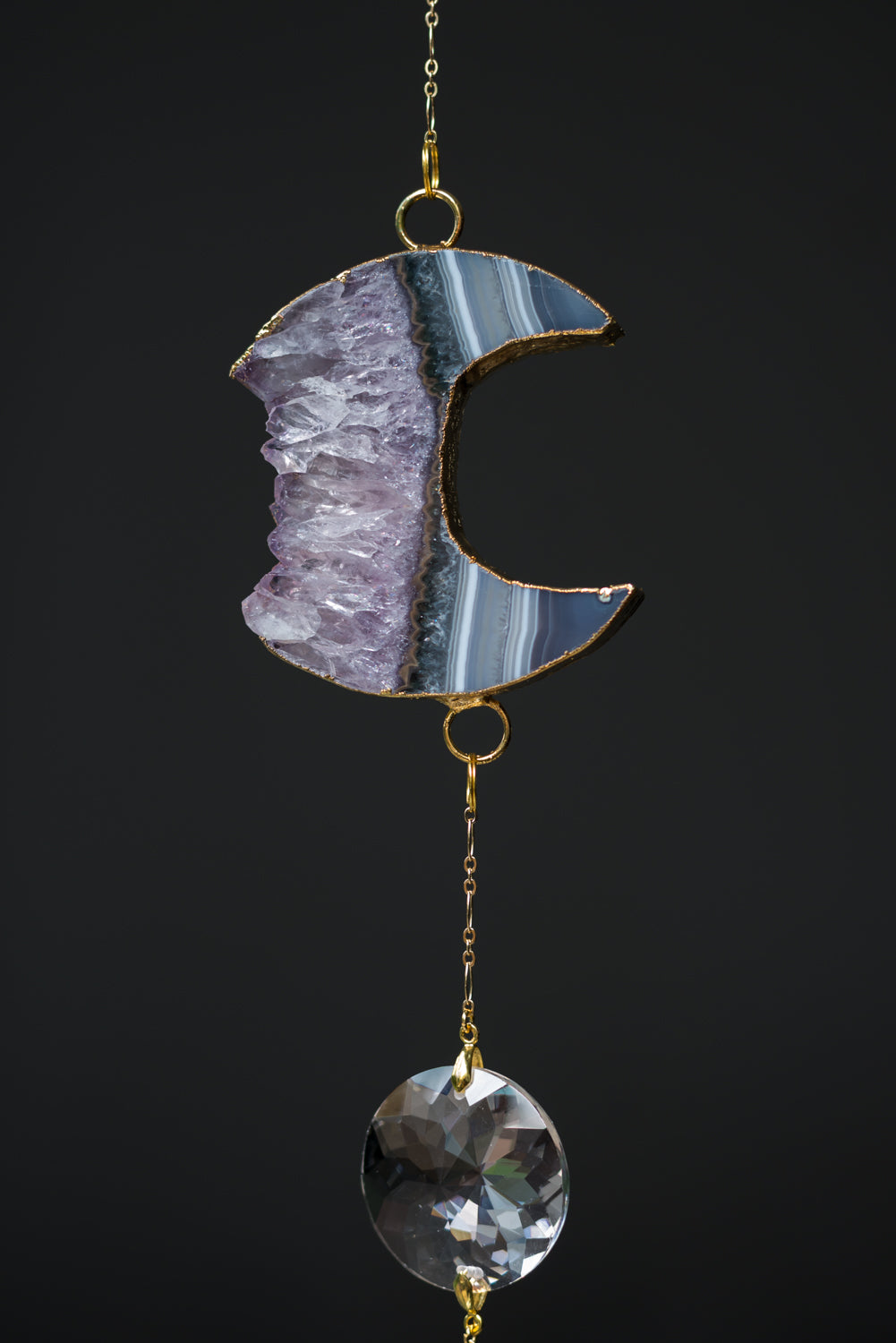 Amethyst Moon with Double Crystal