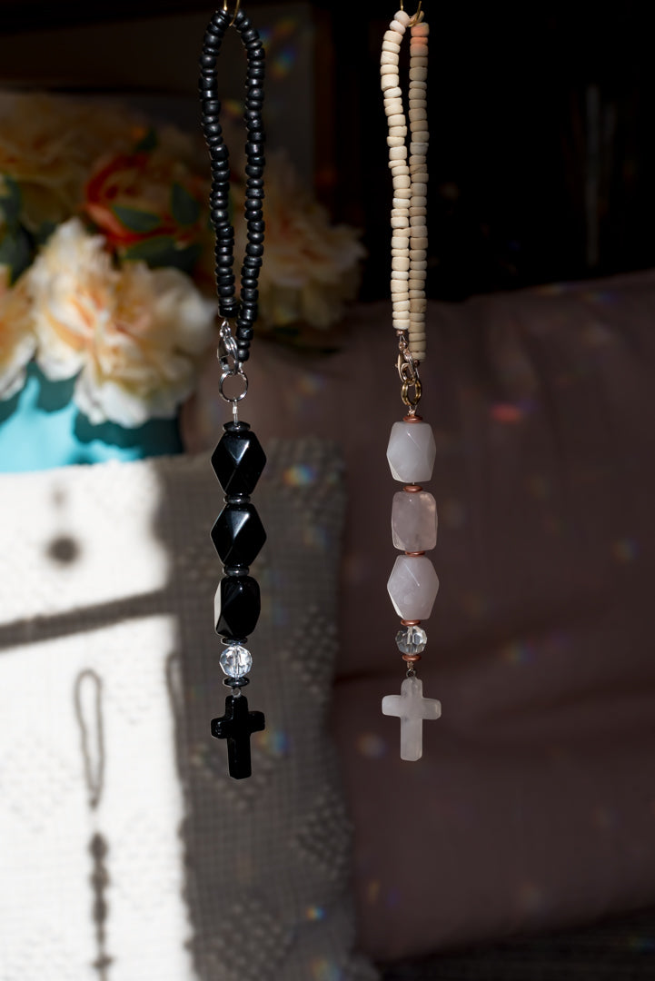 Brancusi Crystal Rosary / Car Charm