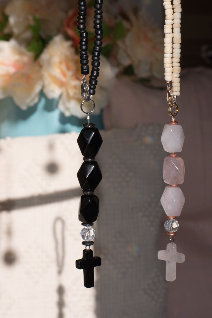 Brancusi Crystal Rosary / Car Charm