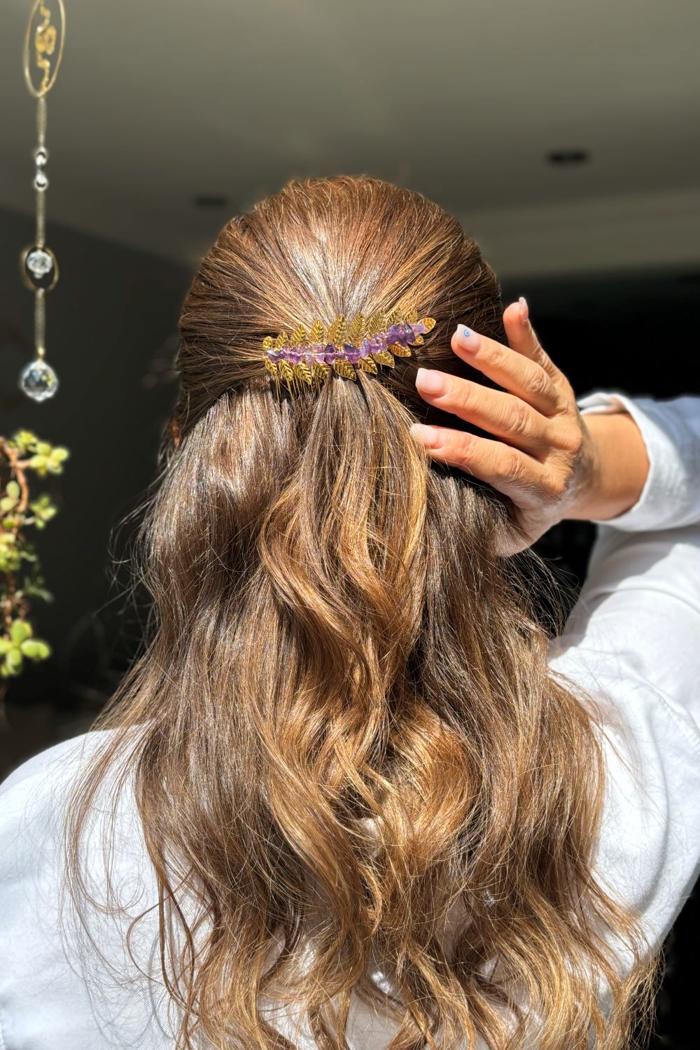 Golden Leaf Hair Comb
