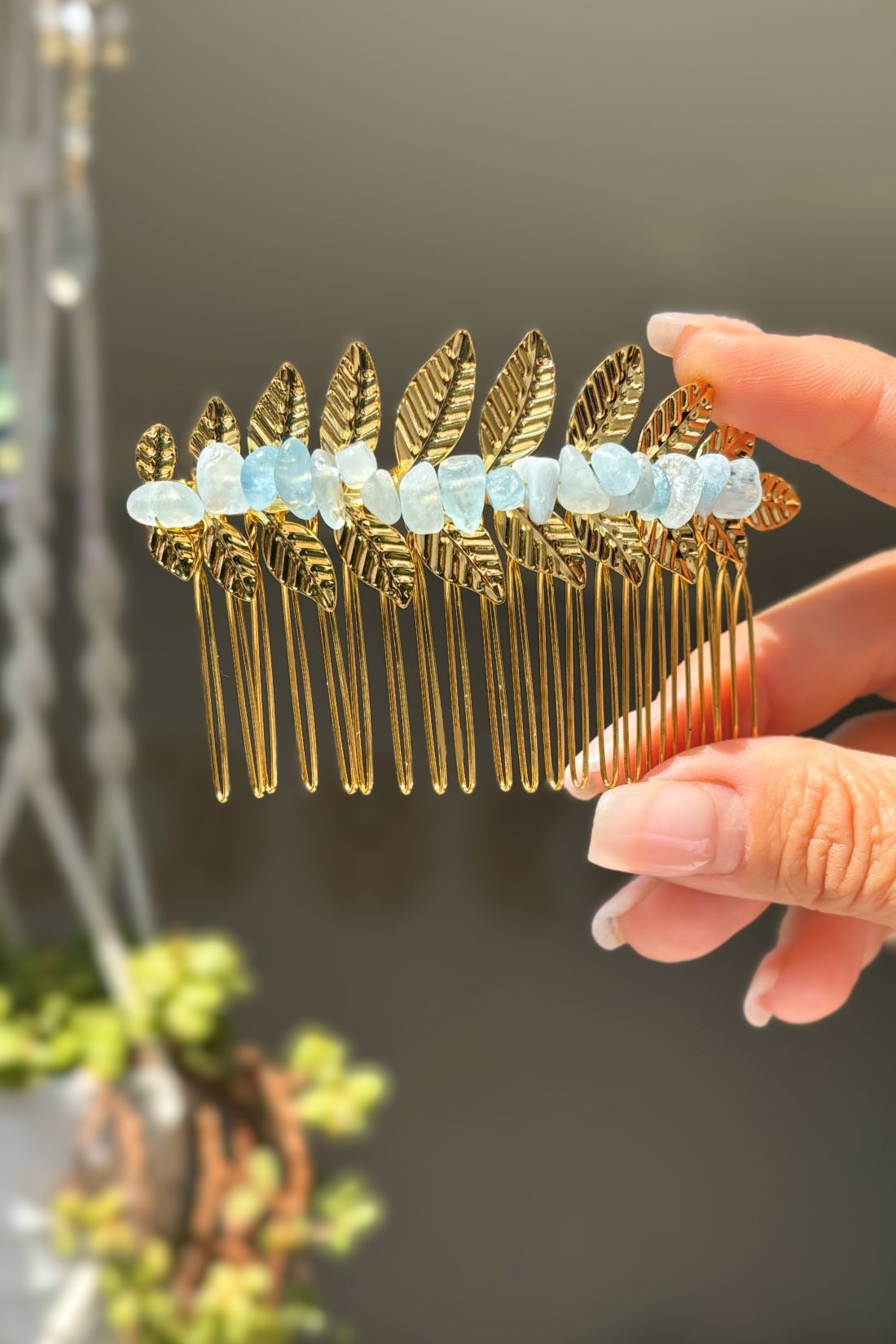 Golden Leaf Hair Comb