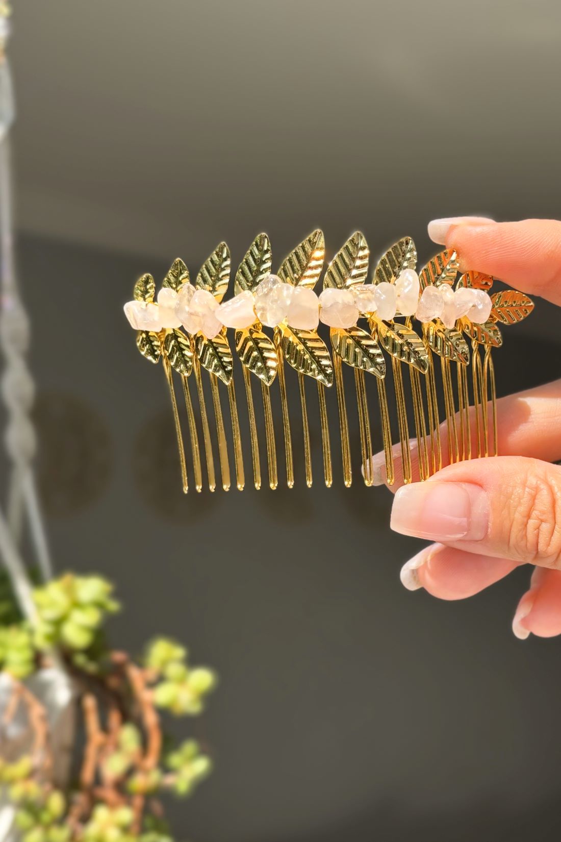 Golden Leaf Hair Comb