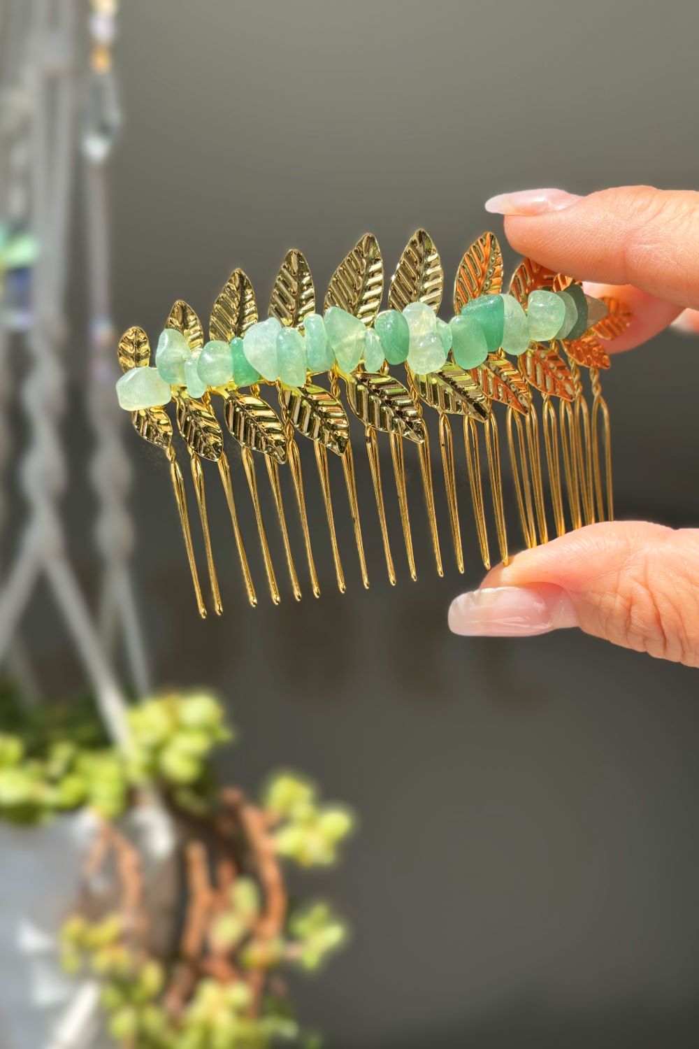 Golden Leaf Hair Comb