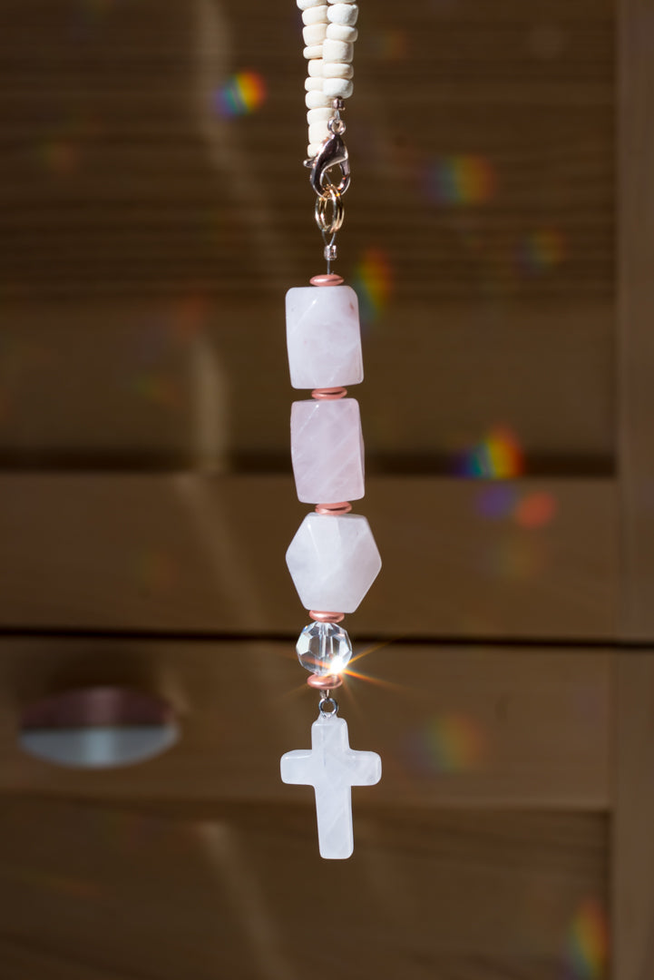 Brancusi Crystal Rosary / Car Charm